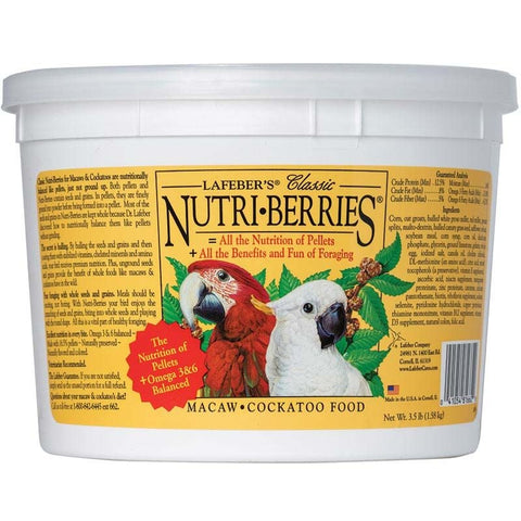 Lafeber Classic Nutri-berries Macaw & Cockatoo Food - 3.5 Lb Bucket