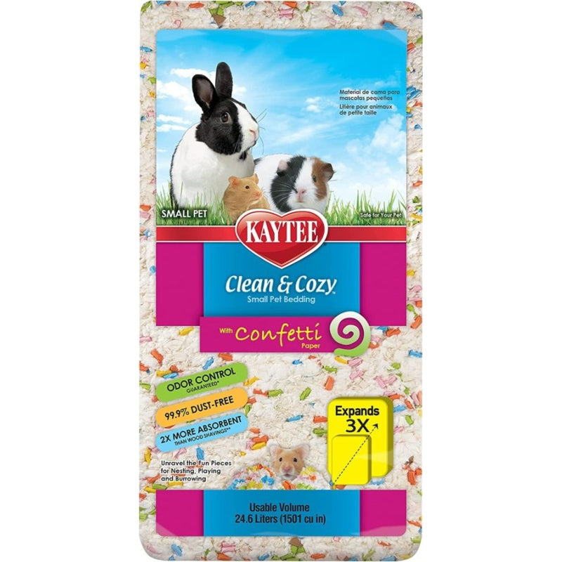 Kaytee Clean And Cozy With Confetti Paper Small Pet Bedding With Odor Control - 24.6 Liter