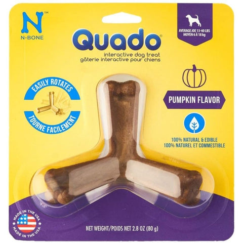 N-bone Quado Interactive Dog Treat - Pumpkin Flavor - Average Joe (1 Pack)