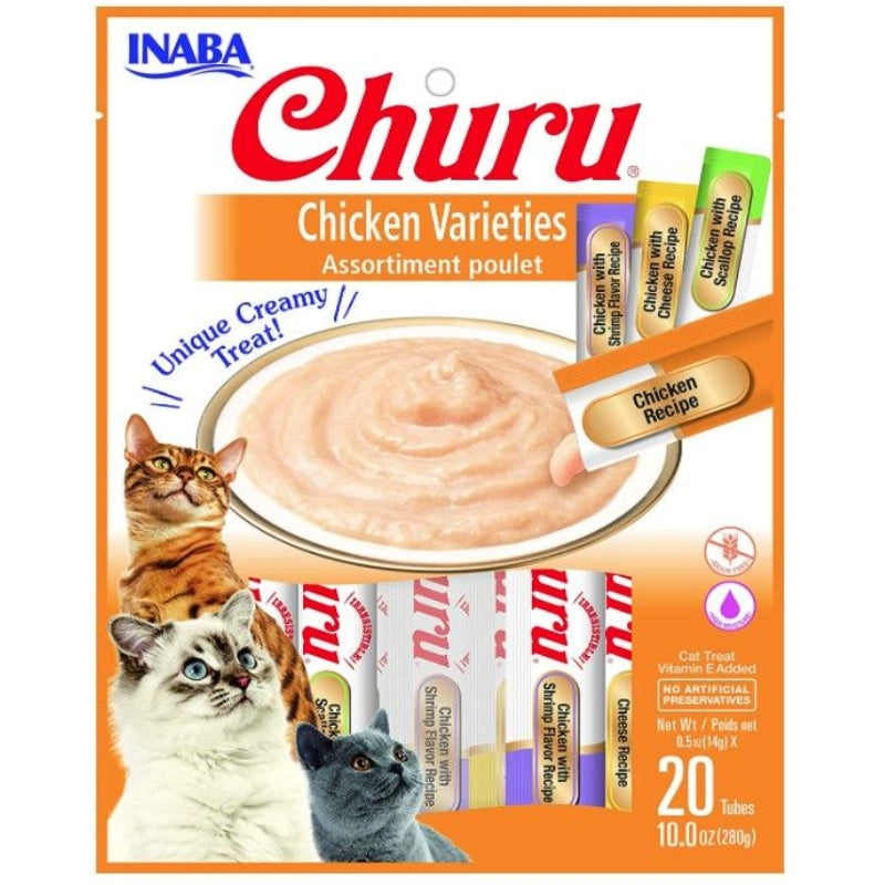 Inaba Churu Chicken Varieties Creamy Cat Treat - 20 Count