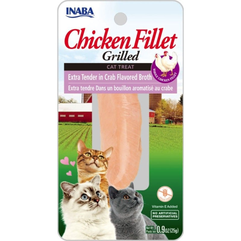 Inaba Chicken Fillet Grilled Cat Treat Extra Tender In Crab Flavored Broth - 0.9 Oz