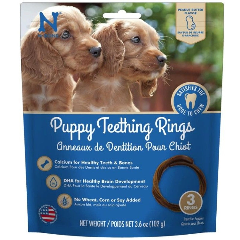 N-bone Puppy Teething Rings Peanut Butter Flavor - 3 Count