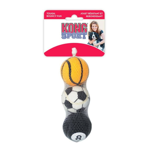 Kong Assorted Sports Balls Set - Medium - 2.5" Diameter (3 Pack)