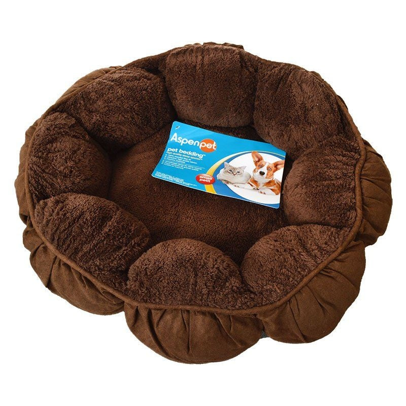 Aspen Pet Puffy Round Cat Bed - 18in. Diameter (assorted Colors)