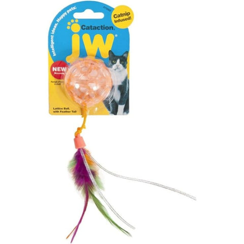 Jw Pet Cataction Catnip Infused Lattice Ball Cat Toy With Tail  - 1 Count