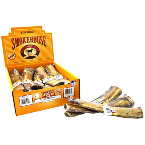 Smokehouse Treats Rib Bone - 12" Long (24 Pack With Display Box)