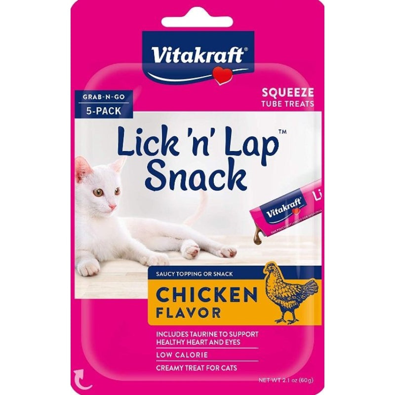 Vitakraft Lick N Lap Snack Chicken Cat Treat - 5 Count