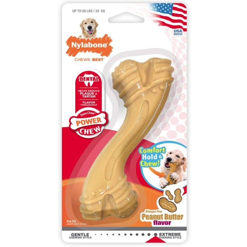 Nylabone Power Chew Curvy Dental Chew Peanut Butter Flavor Giant - 1 Count