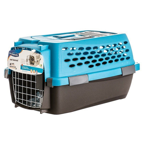 Petmate Vari Kennel Ultra - Breeze Blue/coffee Brown - Dogs Up To 10 Lbs - (19"l X 12.6"w X 10"h)