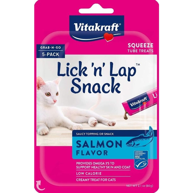 Vitakraft Lick N Lap Snack Salmon Cat Treat - 5 Count