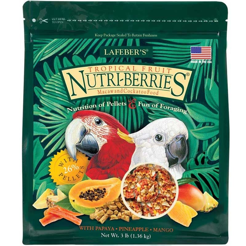 Lafeber Tropical Fruit Nutri-berries Macaw & Cockatoo Food - 3 Lbs