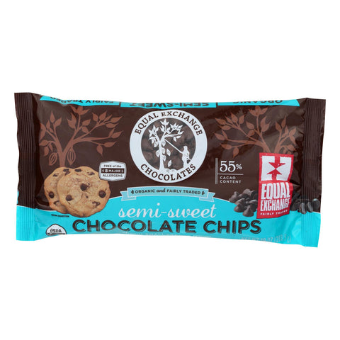 Equal Exchange Organic Chocolate Chips - Semi-sweet - Case Of 12 - 10 Oz.