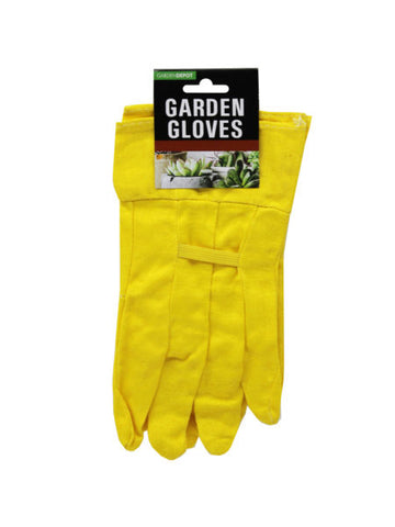 Assorted green and orange cloth gardening gloves (Available in a pack of 12)