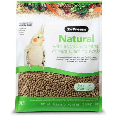 Zupreem Natural Blend Bird Food - Cockatiel - Medium (2.5 Lbs)