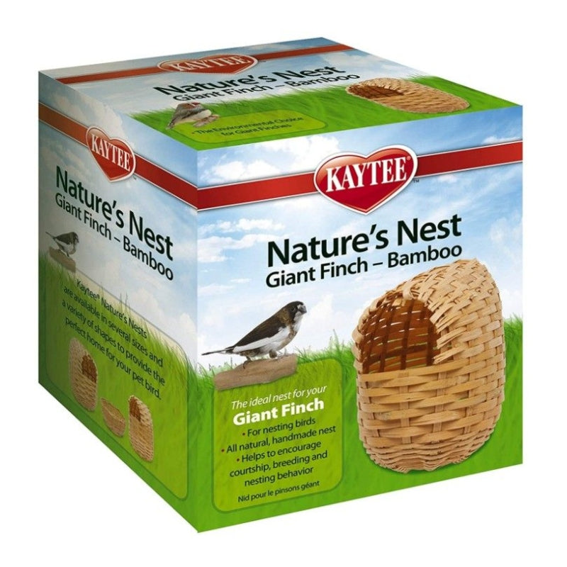 Kaytee Nature's Nest Bamboo Nest - Finch - Giant - (5.5in.l X 3in.w X 6.4in.h)