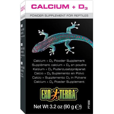 Exo-terra Calcium + D3 Powder Supplement For Reptiles - 3.2 Oz (90 G)