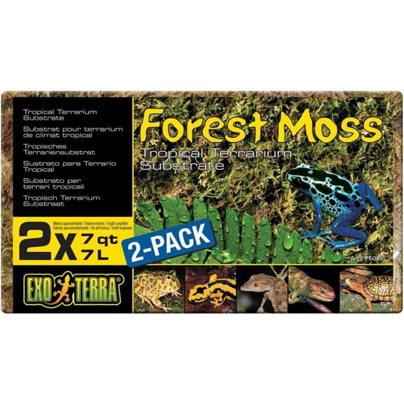 Exo Terra Forest Moss Tropical Terrarium Reptile Substrate - 7 Qt - 2 Count