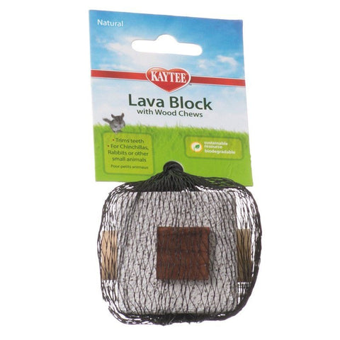 Kaytee Natural Lava Block With Wood Chews - 2.5" Cube