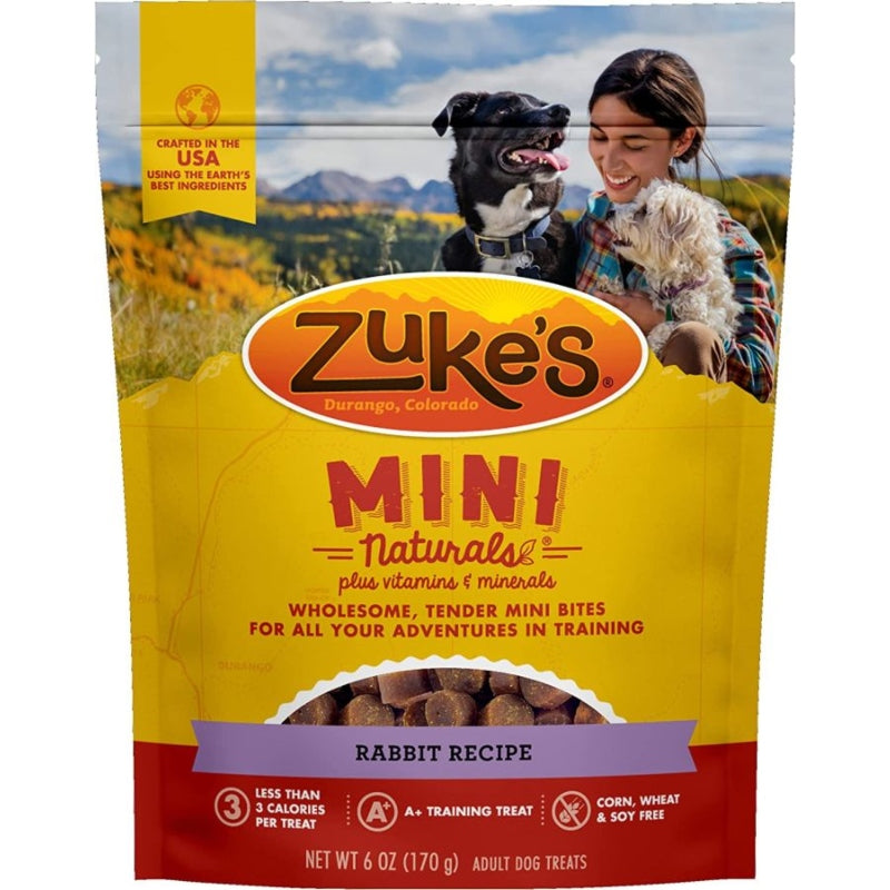 Zukes Mini Naturals Dog Treat - Wild Rabbit Recipe - 6 Oz