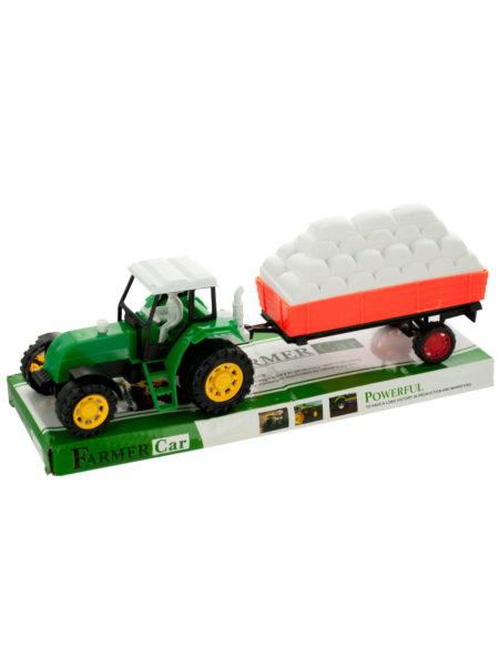 Friction Farm Tractor Truck &amp; Trailer Set (Available in a pack of 6)