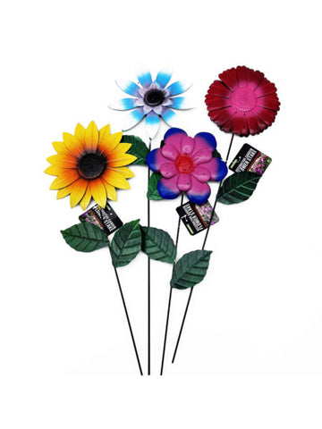 Assorted Metal Decorative Garden Flower Stake (Available in a pack of 8)