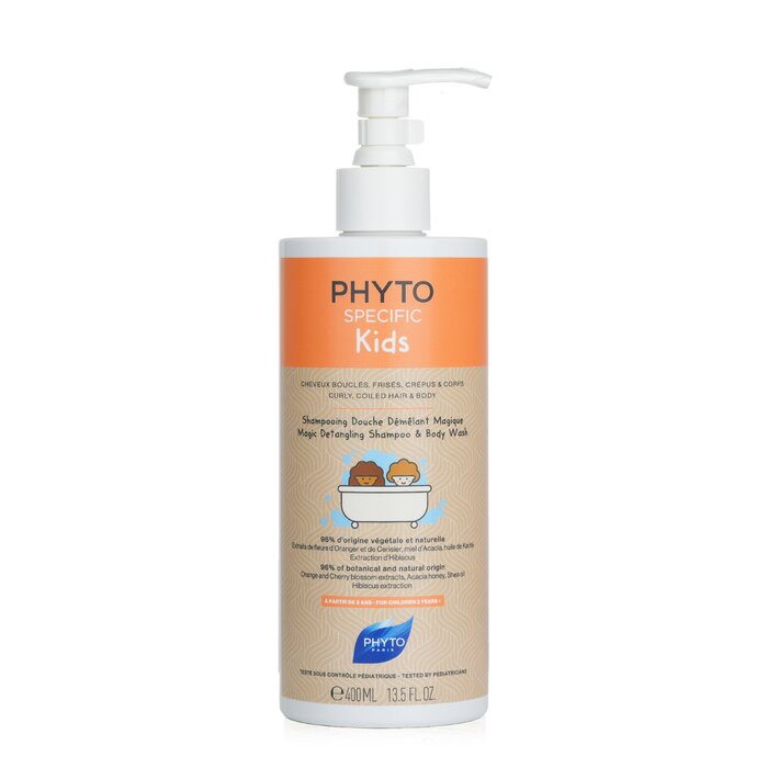 Phyto Specific Kids Magic Detangling Shampoo &amp; Body Wash - Curly, Coiled Hair &amp; Body (for Children 3 Years+) - 400ml/13.5oz