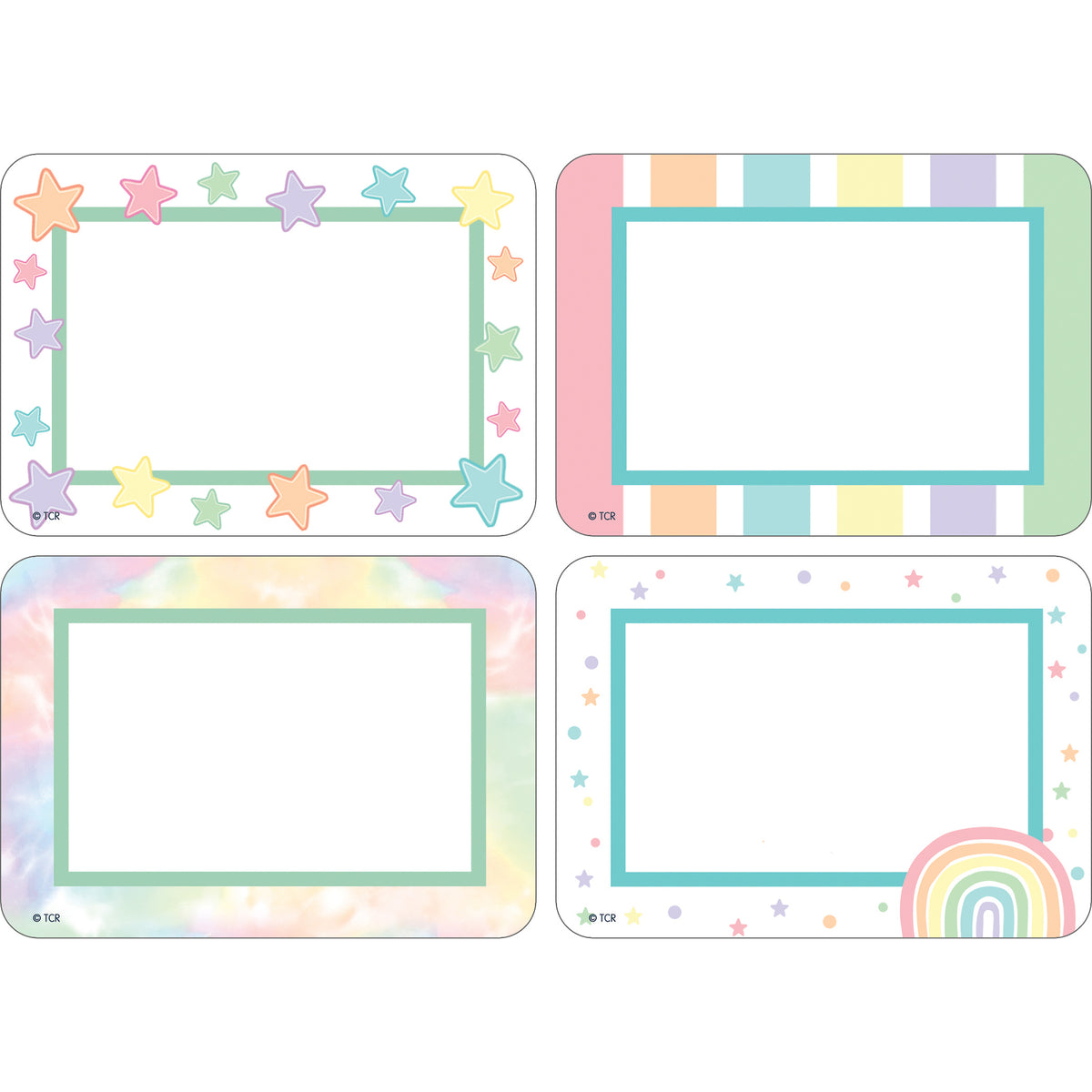 Pastel Pop Name Tags / Labels Multi-Pack, 36 Per Pack, 6 Packs