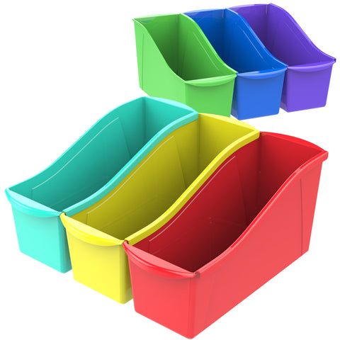 Large Book Bin, Assorted Color, Set of 6