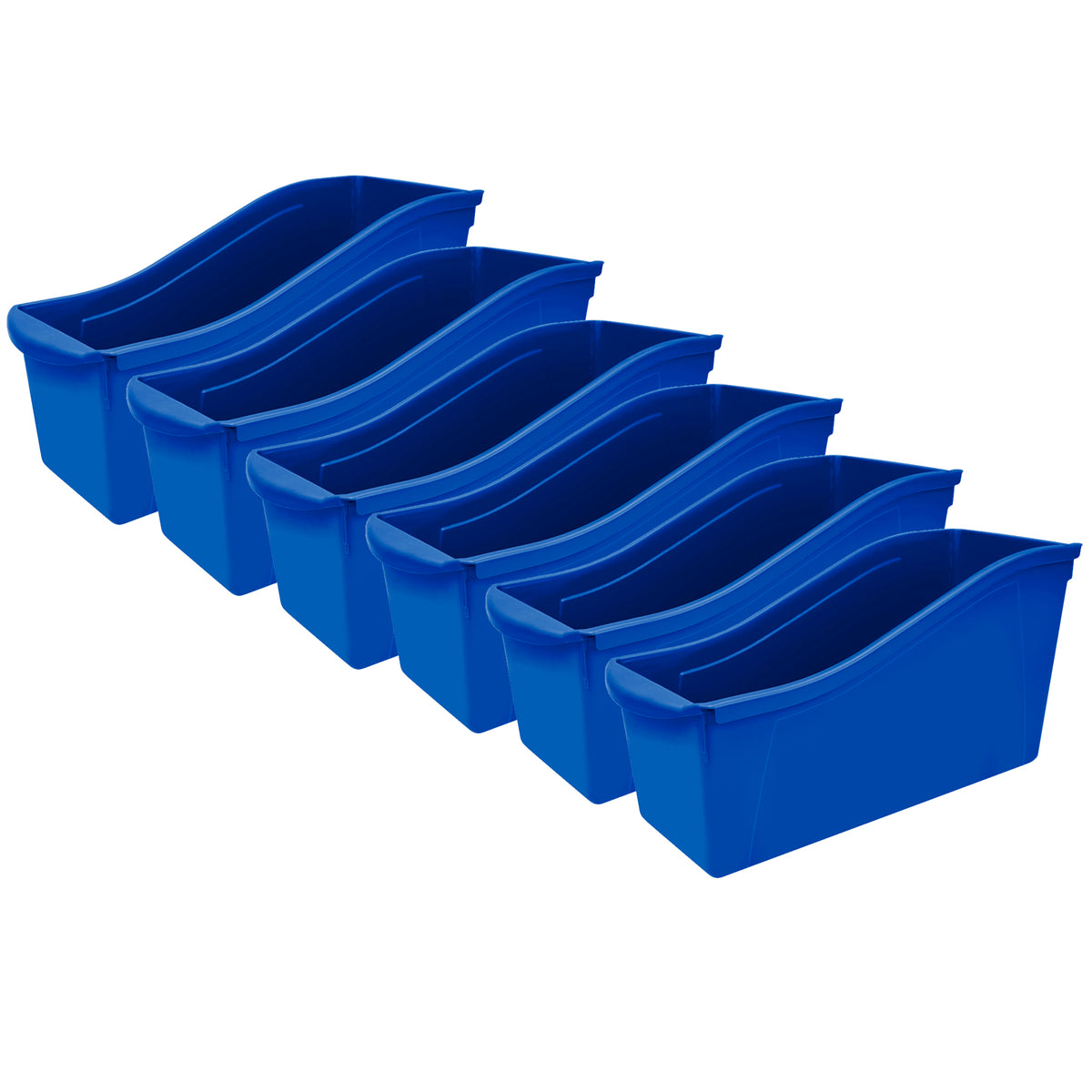 Large Book Bin, Blue, Pack of 6