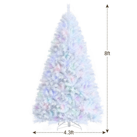 8 Feet Artificial Christmas Tree with 1636 Iridescent Branch Tips