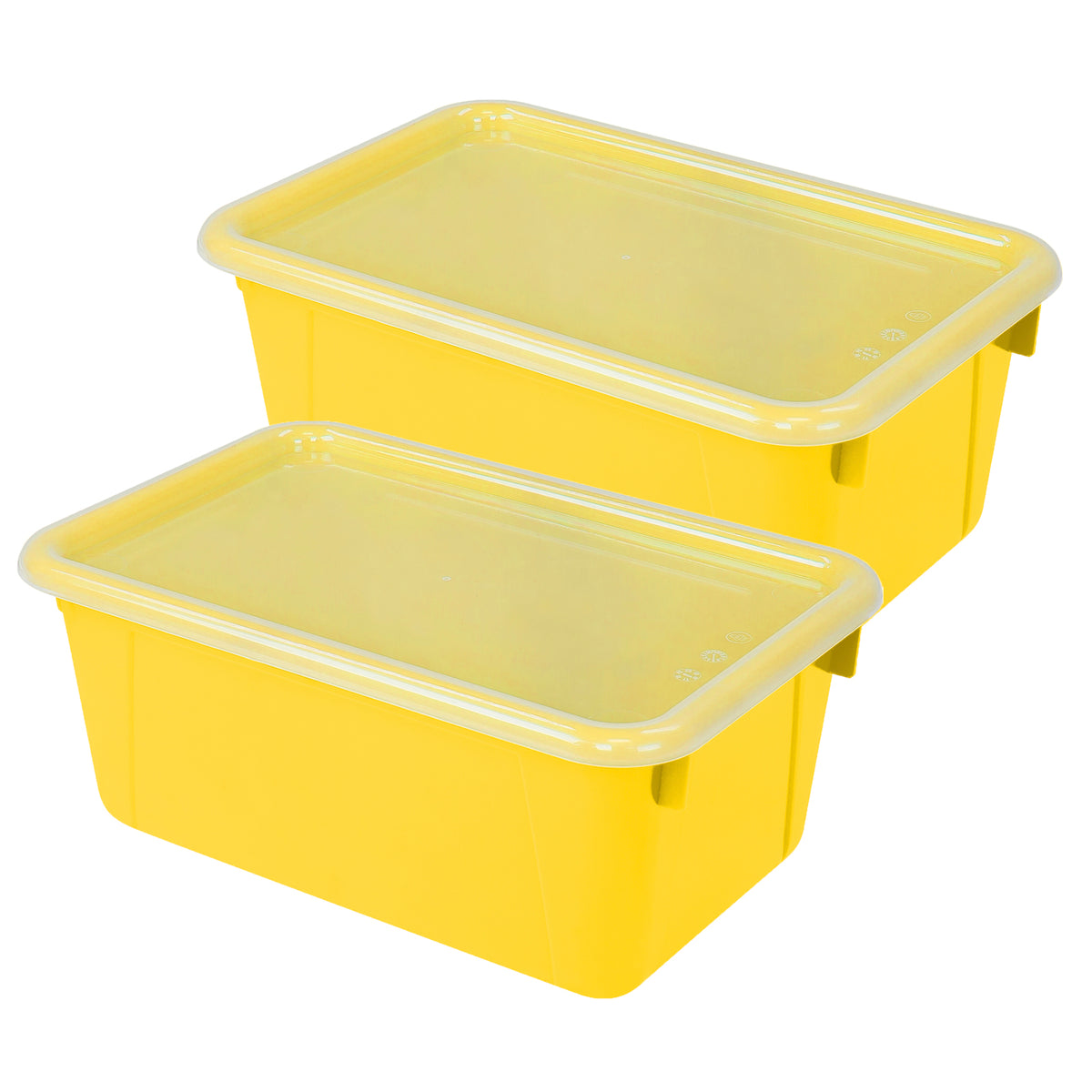 Small Cubby Bin, with Cover, Classroom Yellow, Pack of 2