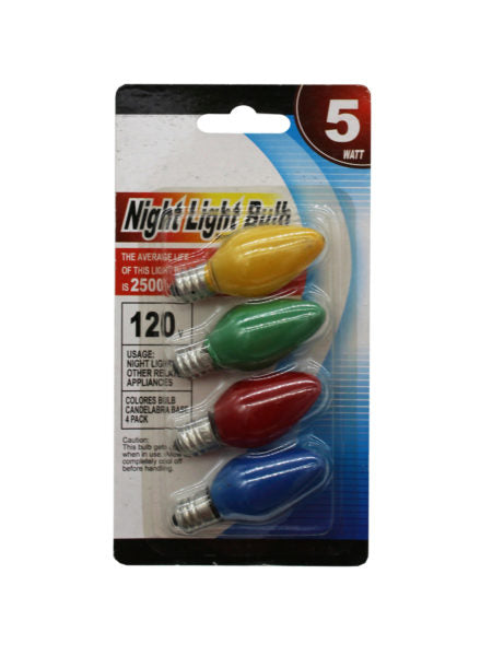 4 Pack 5-Watt 120 Volt Colorful Night Light Bulbs (Available in a pack of 14)