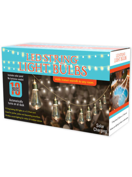 10-bulb solar led string lights (Available in a pack of 2)