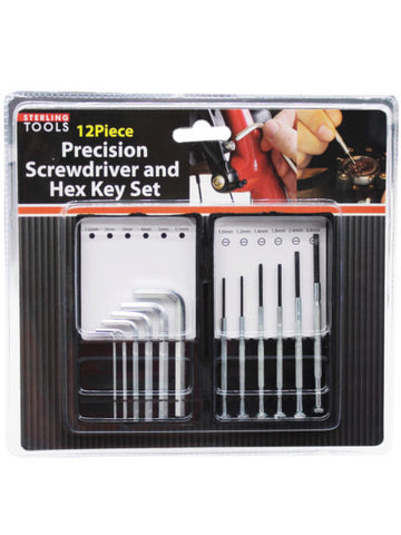 12 piece precision screwdriver set with storage case (Available in a pack of 6)