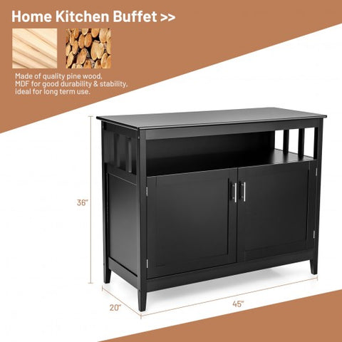 Modern Wooden Kitchen Storage Cabinet -Black