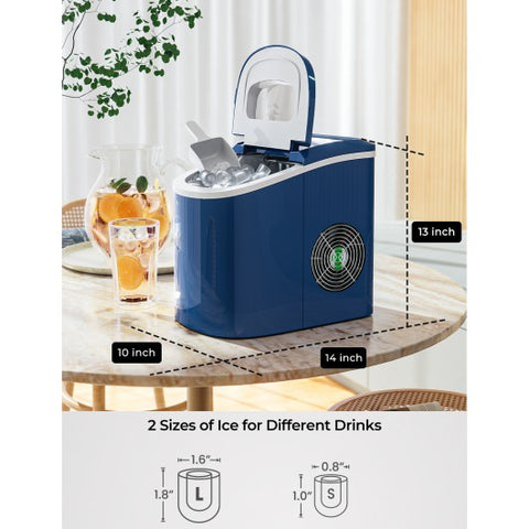 Mini Portable Compact Electric Ice Maker Machine-Navy