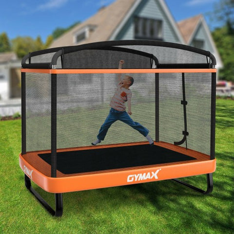 6 Feet Kids Entertaining Trampoline with Swing Safety Fence-Orange