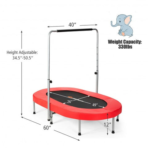 Foldable Double Mini Kids Fitness Rebounder Trampoline-Red