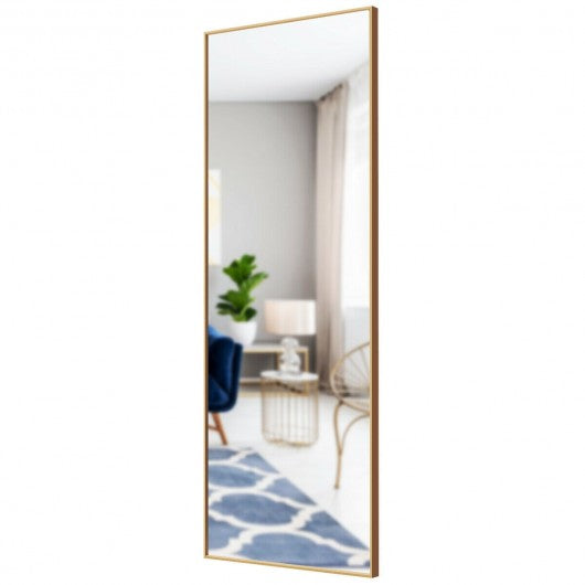 59''Full Length Mirror Large Rectangle Bedroom Mirror-Golden