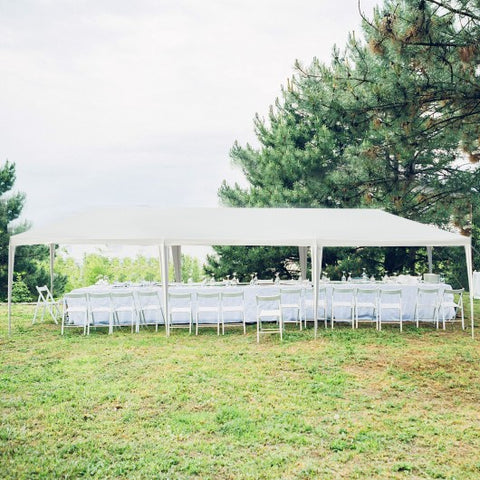 10 x 30 Feet Gazebo Canopy with 5 Removable Sidewalls for Outdoor Party Wedding