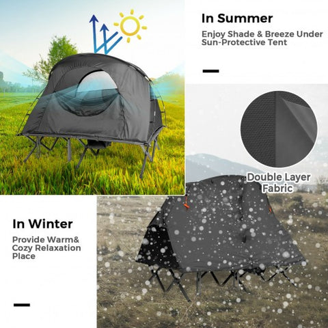 2-Person Outdoor Camping Tent with External Cover-Gray