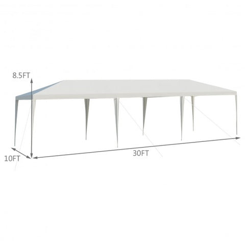 10 x 30 Feet Waterproof Gazebo Canopy Tent with Connection Stakes for Wedding Party