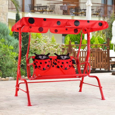 2 Person Kids Patio Swing Porch Bench with Canopy