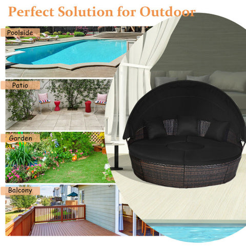 Outdoor Daybed with Retractable Canopy