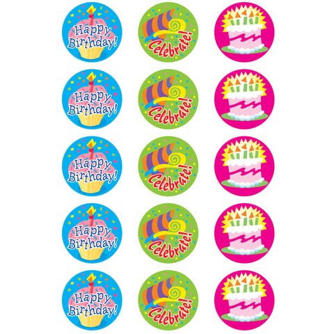 Happy Birthday/Vanilla Stinky Stickers®, 60 Per Pack, 6 Packs