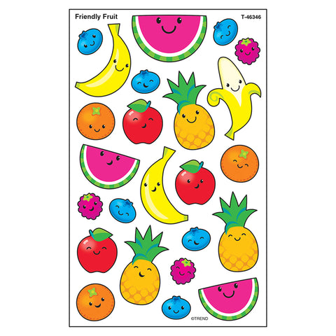 Friendly Fruit superShapes Stickers-Large, 192 Per Pack, 6 Packs