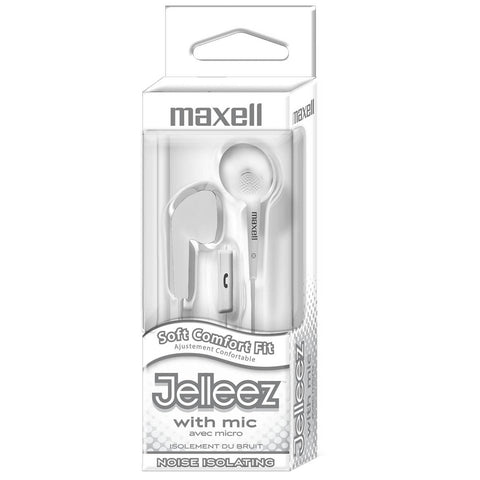 Jelleez™ Soft Earbuds with Mic, White, Pack of 2