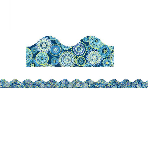 Blue Harmony Mandala Scalloped Deco Trim®, 37 Feet Per Pack, 6 Packs