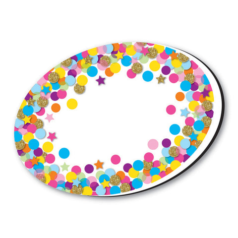 Magnetic Whiteboard Eraser, Oval Confetti, Pack of 6