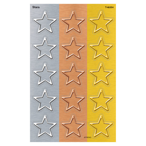 I ♥ Metal Stars superShapes Stickers - Large, 120 Per Pack, 6 Packs